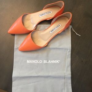 Manolo Blahnik Soussaba d’Orsay leather flats